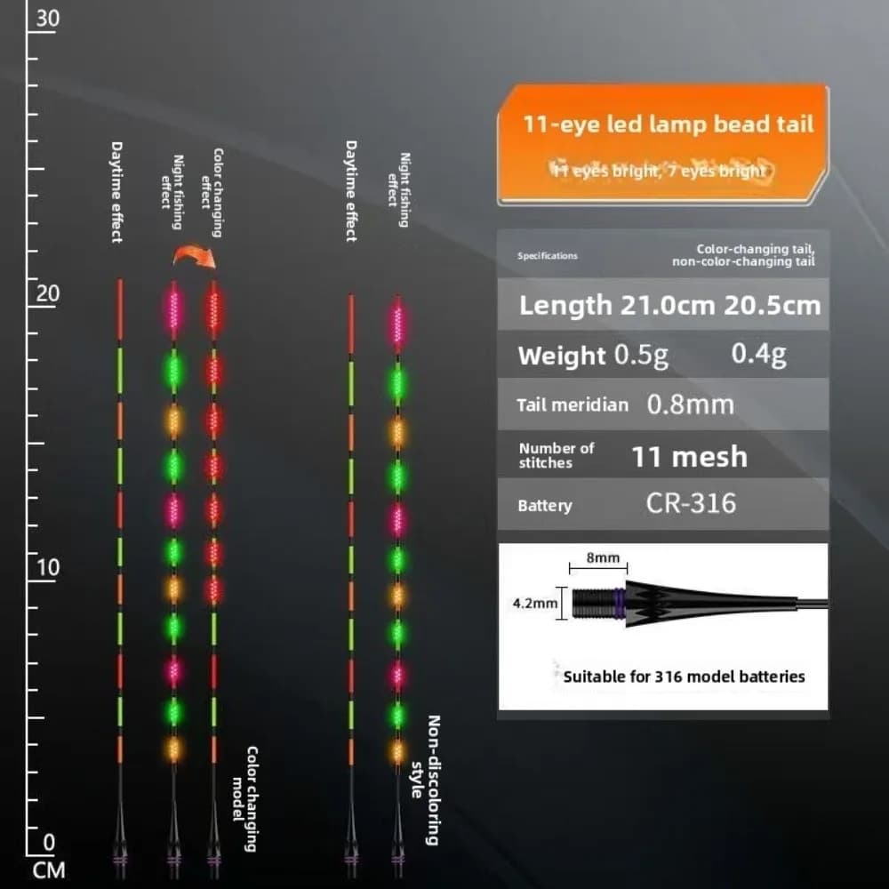 Bouchon lumineux LED ultra sensible pour la pêche de nuit électronique et connecté