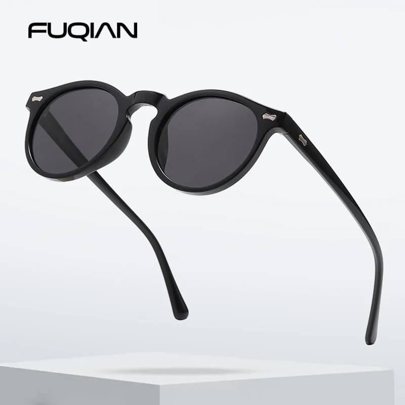 Lunettes de soleil rondes rétro polarisées pour homme et femme - Style vintage littéraire pour conduite