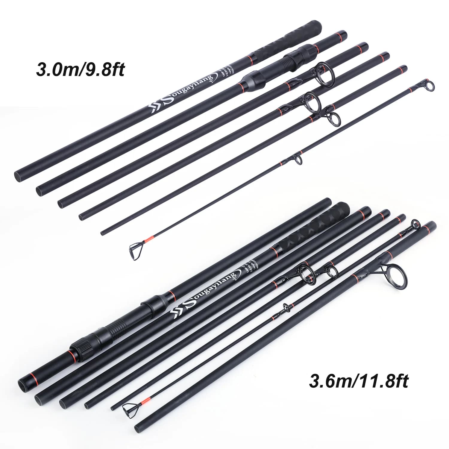 Canne à carpe Sougayilang portable 3.0-3.6m 6/7 brins fibre carbone pour pêche voyage feeder