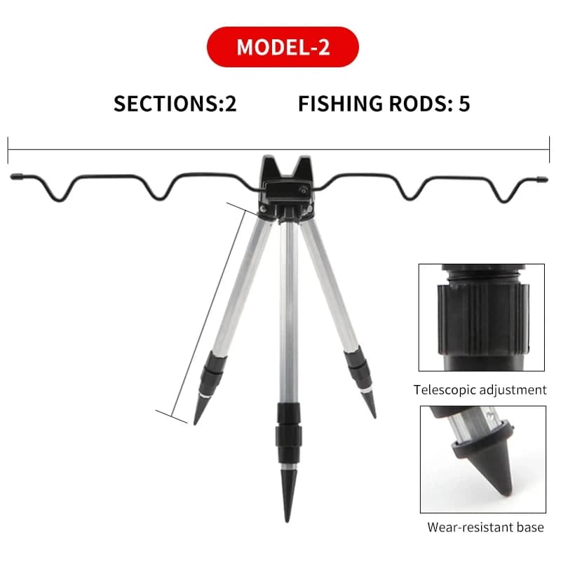 Support de canne télescopique à trépied - Porte-canne pliable pour pêche en mer et rivière