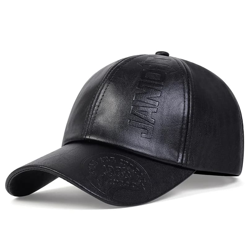 Casquette baseball cuir vintage hip hop sport armée militaire britannique vachette homme pêche