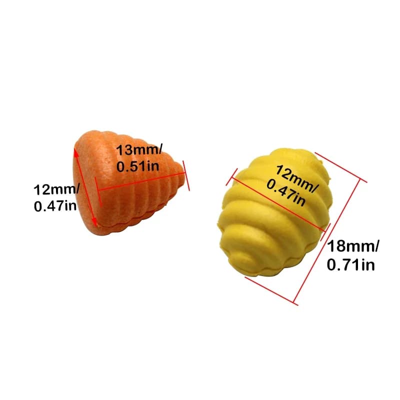12 bouillettes flottantes forme maïs artificiel - appâts pop-up pour montages carpe et pêche au feeder