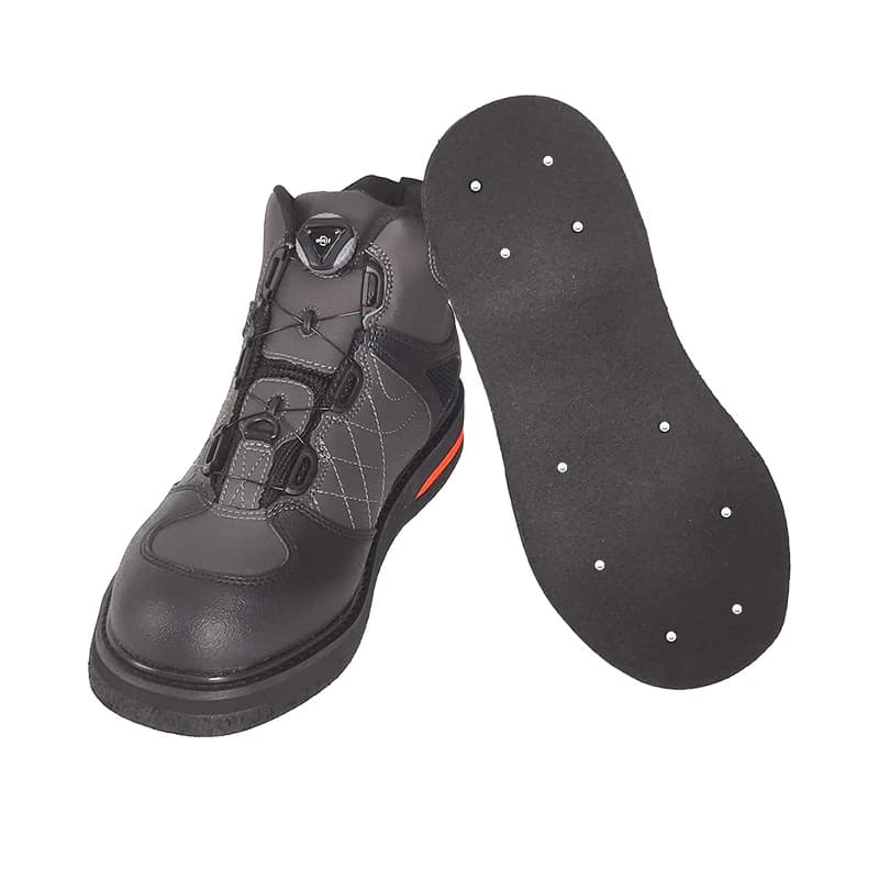 Chaussures de pêche à la mouche avec semelle feutre - Bottes à crampons auto-bloquants pour chasse et pêche