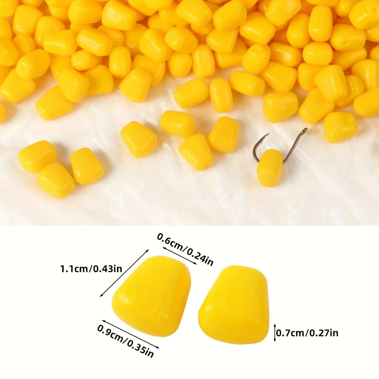 Leurre souple réaliste maïs 50/100 pièces - appât naturel pour carpe en eau douce et salée