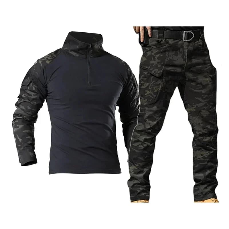 Uniforme tactique IL chasse pêche multicam noir vêtement airsoft randonnée ensemble technique