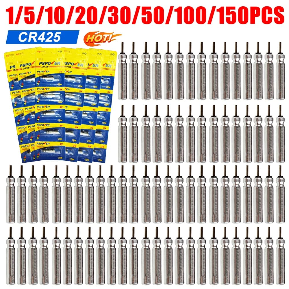 Piles CR425 pour flotteurs lumineux de pêche nocturne - 1 à 150 unités - Batterie lithium