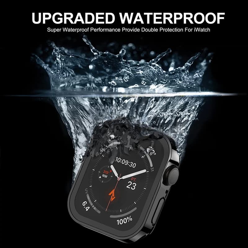 Étui protecteur étanche Apple Watch 7 8 9 45mm 41mm avec verre trempé série SE 6 5 Ultra 44mm 40mm 49mm