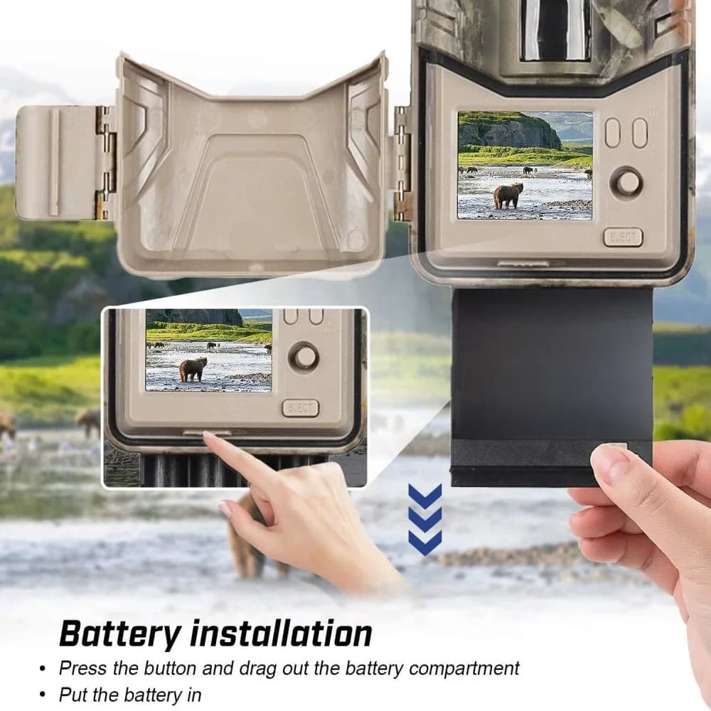 Caméra de chasse Outdoor 5000mAh 50MP 4K vision nocturne étanche IP65 pour piège photo faune