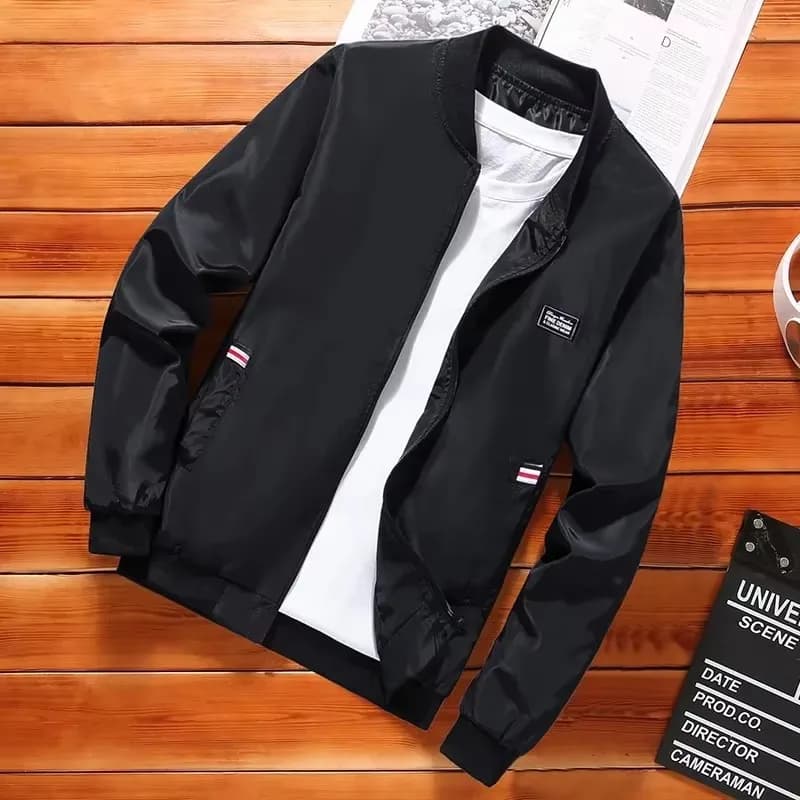 Veste bomber homme printemps à col baseball zippée - Coupe régulière tendance et chic pour vent léger