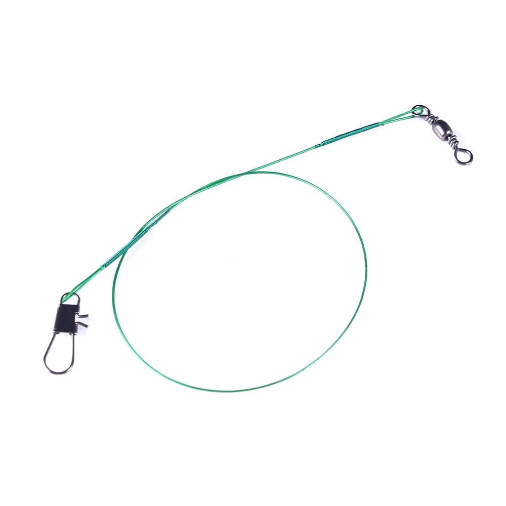 Bas de ligne acier anti-morsure 15-30cm avec émerillon accessoire pêche résistant carnassiers