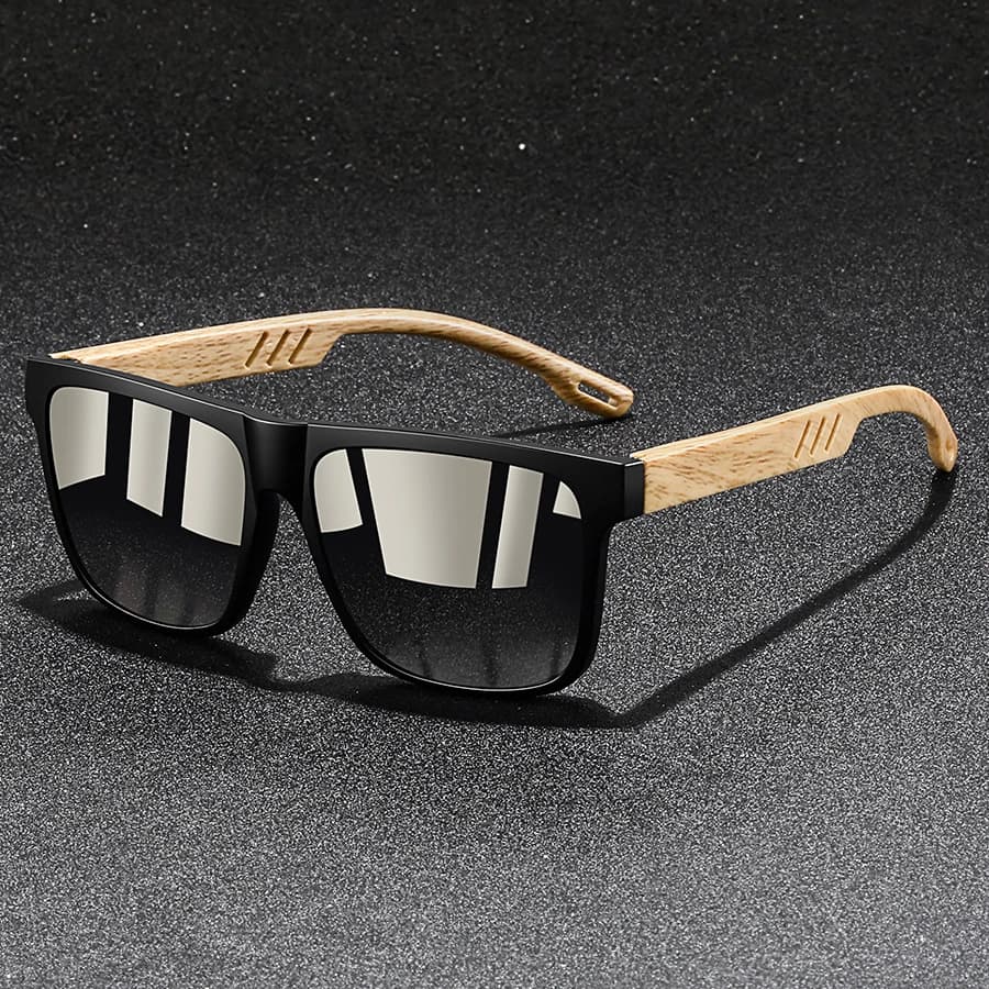 Lunettes carrées vintage luxe pêche - Monture double carrée designer UV400 homme femme conduite