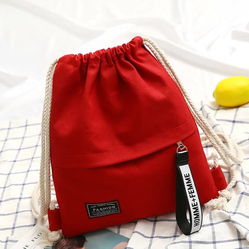 Sac à dos à cordon de serrage canvas pour pêche - Backpack double bretelles portable pour hommes et femmes