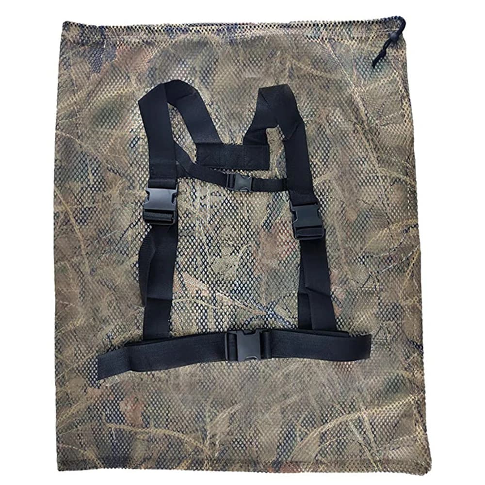 Sac filet de transport pour leurres de chasse avec sangle d'épaule et cordon de serrage portable