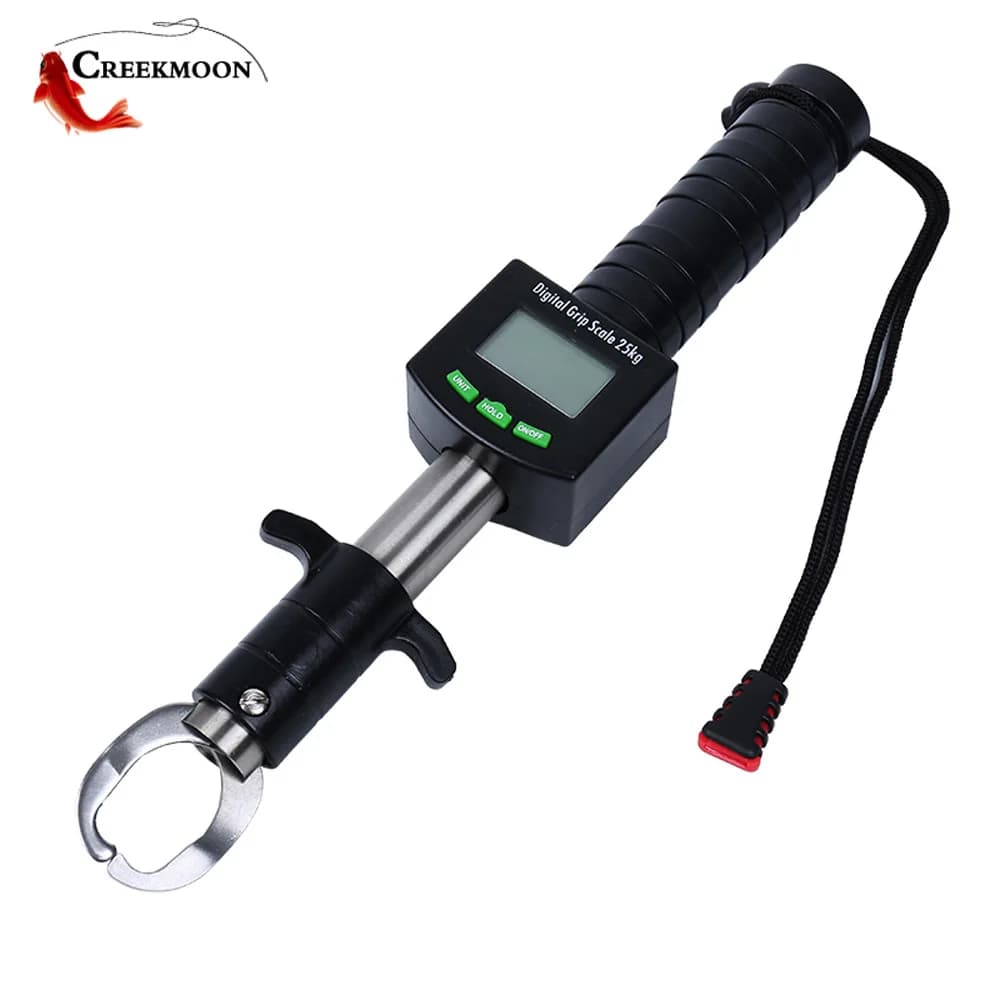 Pince à peser poisson électronique LED 25kg 15kg acier inoxydable balance portable gripper pour pêche accessoire
