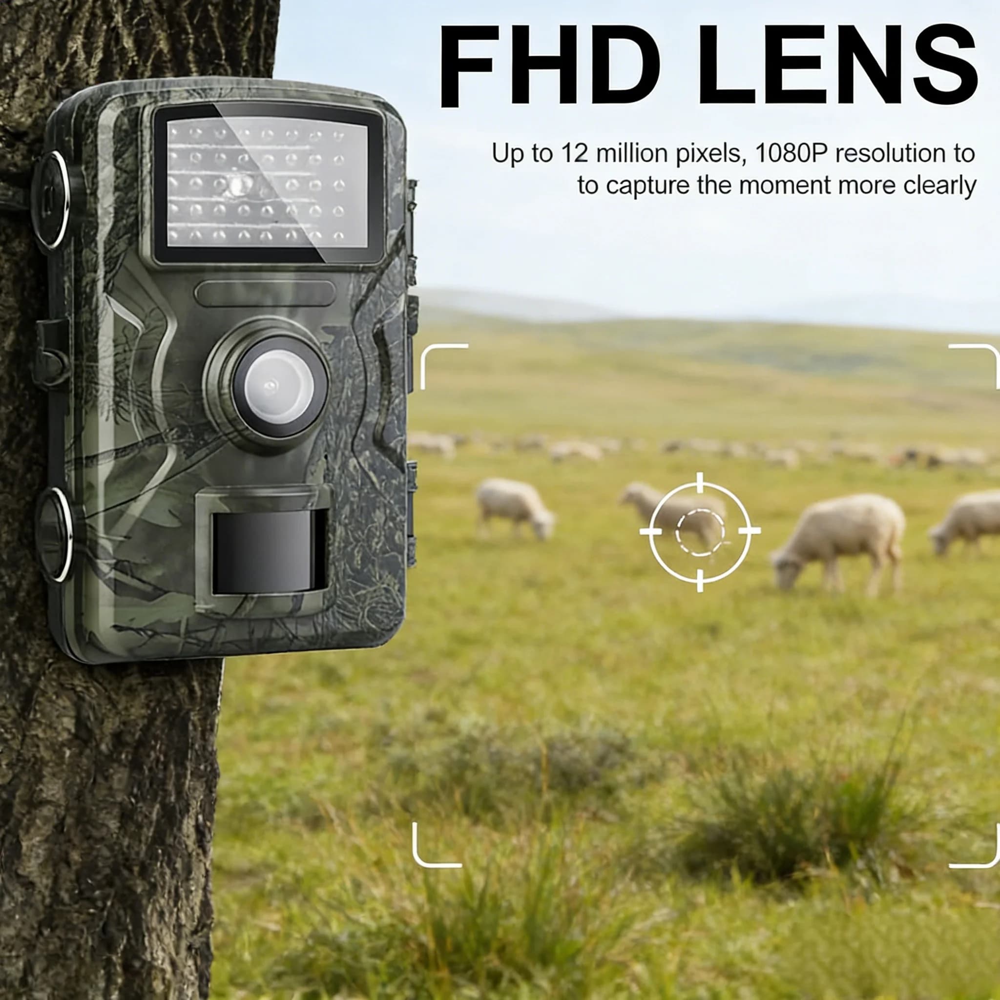 Caméra de chasse 2026 vision nocturne IR 1080p - Détection mouvement pour observation faune sauvage
