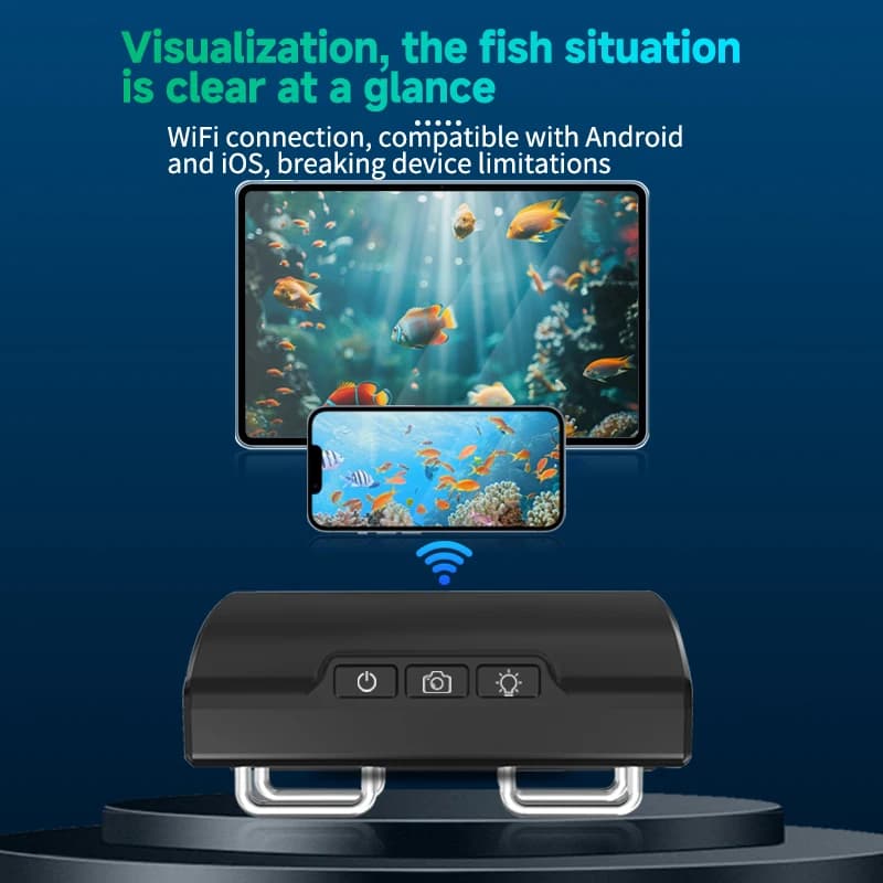 Caméra de pêche sous-marine Dodosee WiFi HD 15-50m compatible iOS Android pour détection poissons