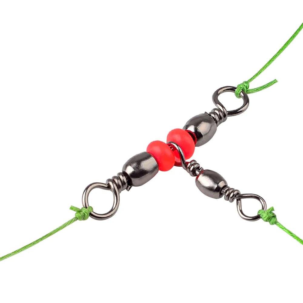 20 connecteurs triple pêche à 3 voies : émerillons croisés barillet pour montages de pêche et accessoires