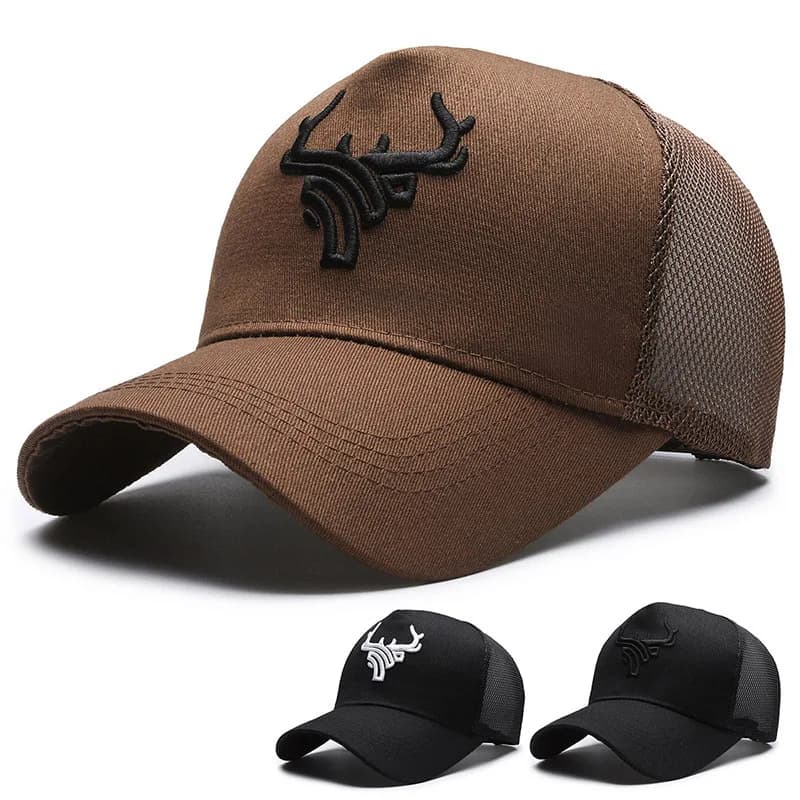 Casquette pêche broderie bois d'animaux ajustable protection UV été pêche en forêt
