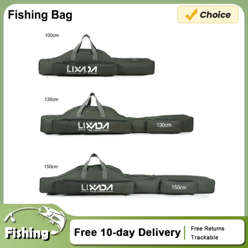 Sac de transport pliable pour canne à pêche et matériel - Organisateur de voyage avec porte-canne intégré