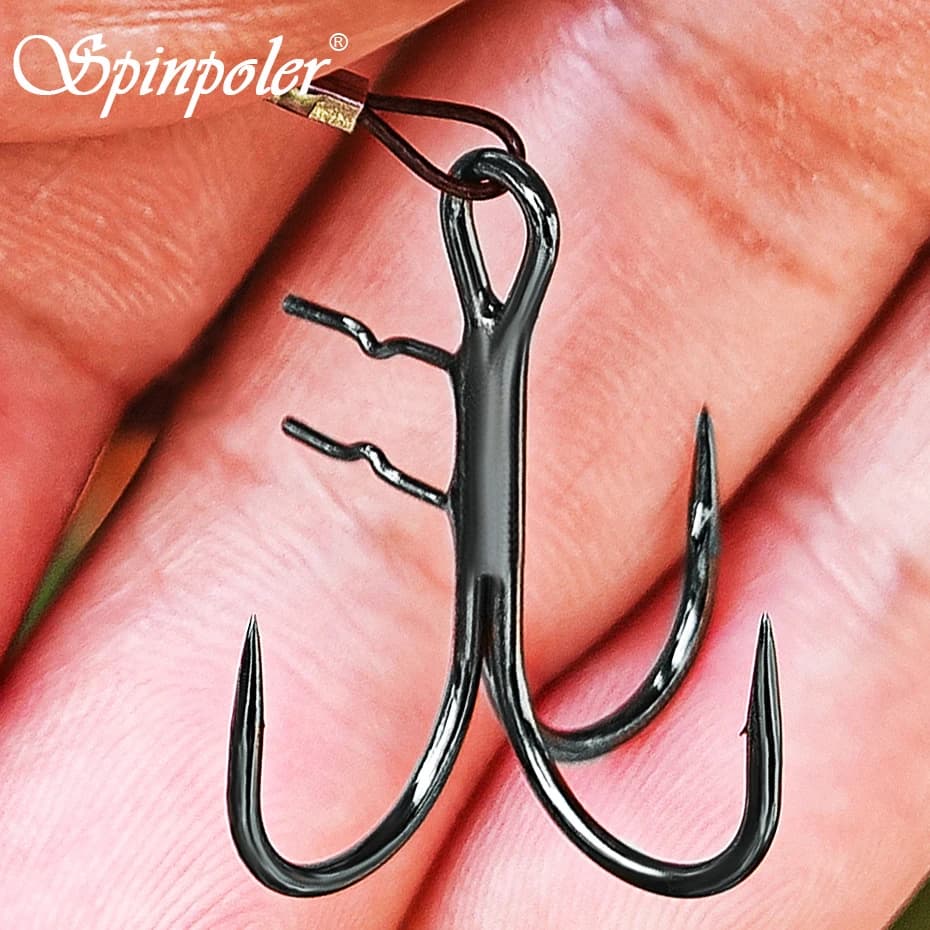 Hameçons triples T renforcés #4-#1/0 pointes soudées - 6 pièces pour shad et swimbaits