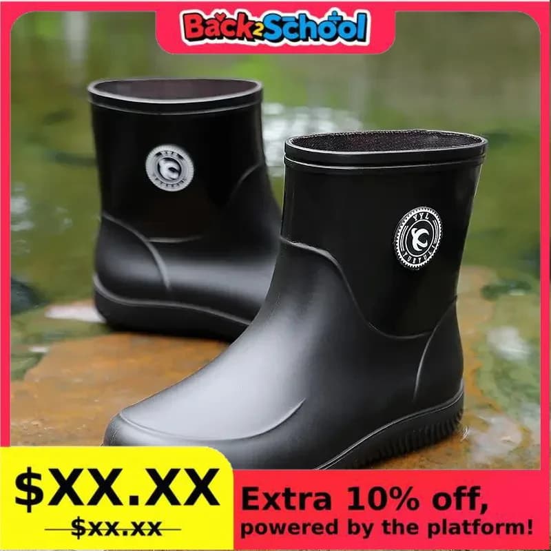 Bottes de pluie homme légères randonnée loisirs extérieur antidérapantes pêche travail