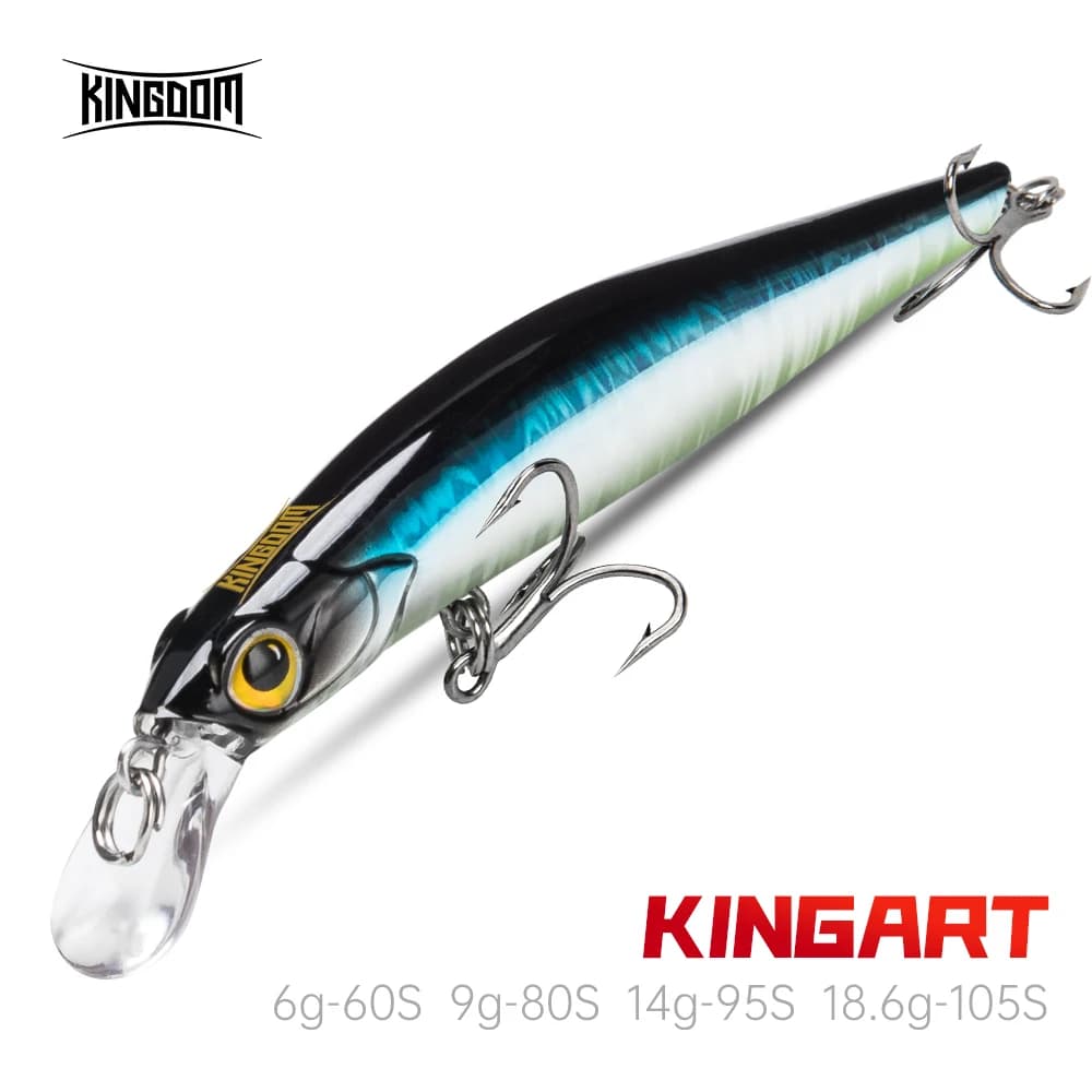 Leurre de pêche leurre dur silencieux Kingart Sinking Minnow pour bar et carnassiers, action réaliste, 6g