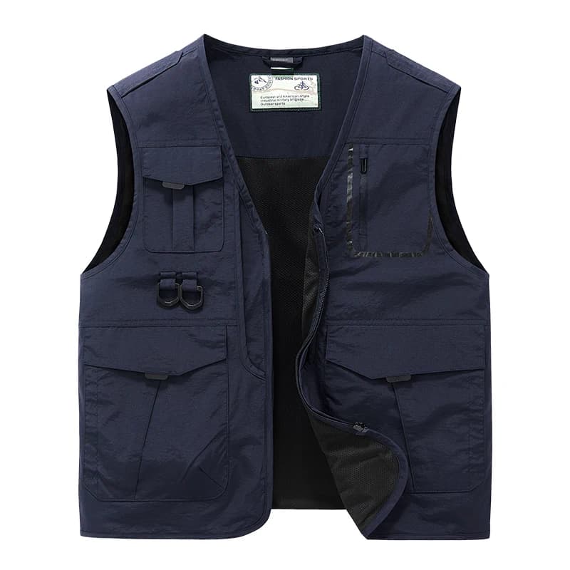 Veste pêche fonctionnelle homme grande taille - Multi-poches léger pour pêche et photographie