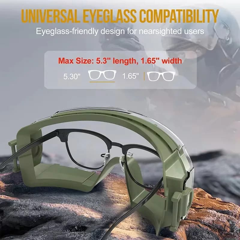 Lunettes tactiques sur verres correcteurs anti-buée pêche protection yeux sécurité extérieur