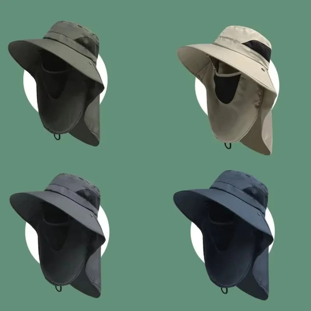 Chapeau de pêche UV protection été pour hommes femmes avec rabat cou nu pêche randonnée camping