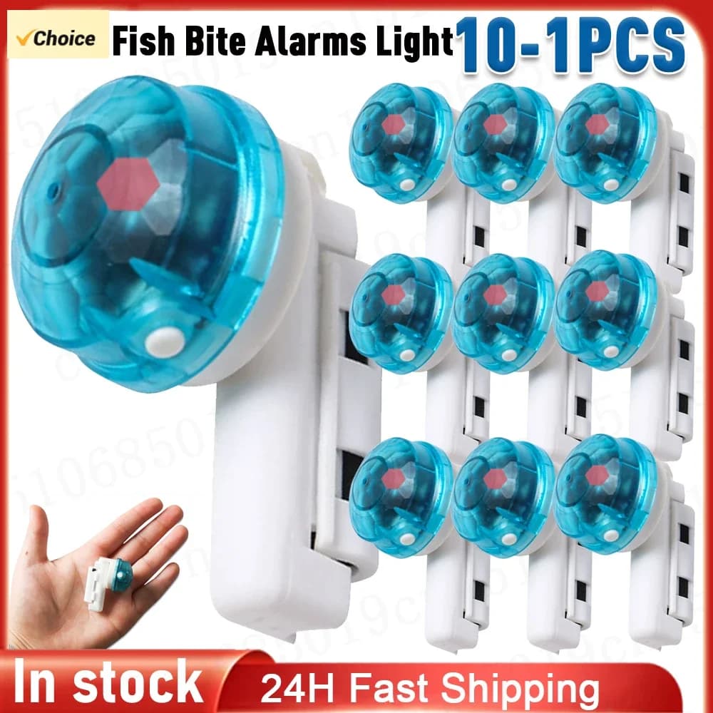 Pack 10-1PCS lumière LED pour canne à pêche - éclairage électronique universel pour pêche nocturne en mer