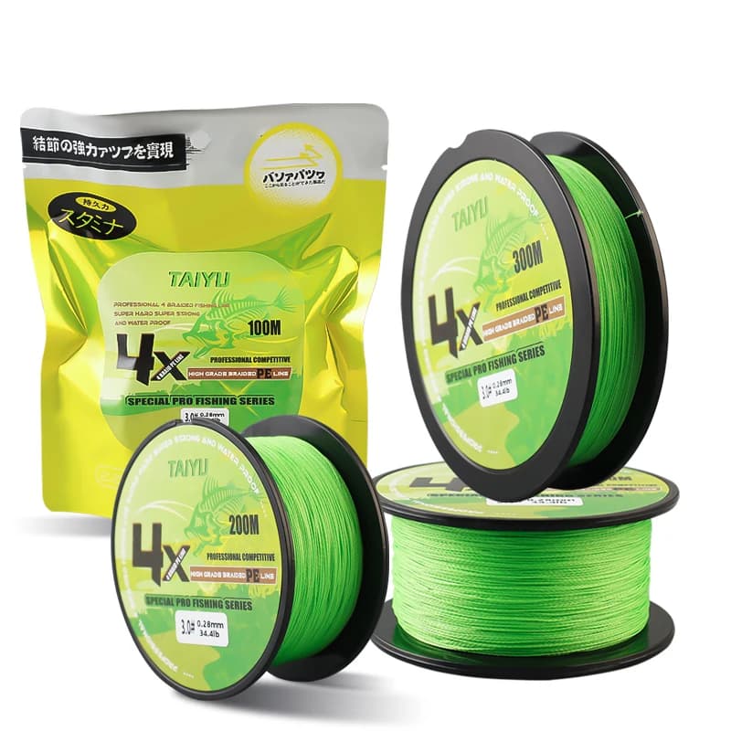 Ligne de pêche PE japonaise TAIYU 4 brins 200m résistance 19LB à 70LB pour carpe durable