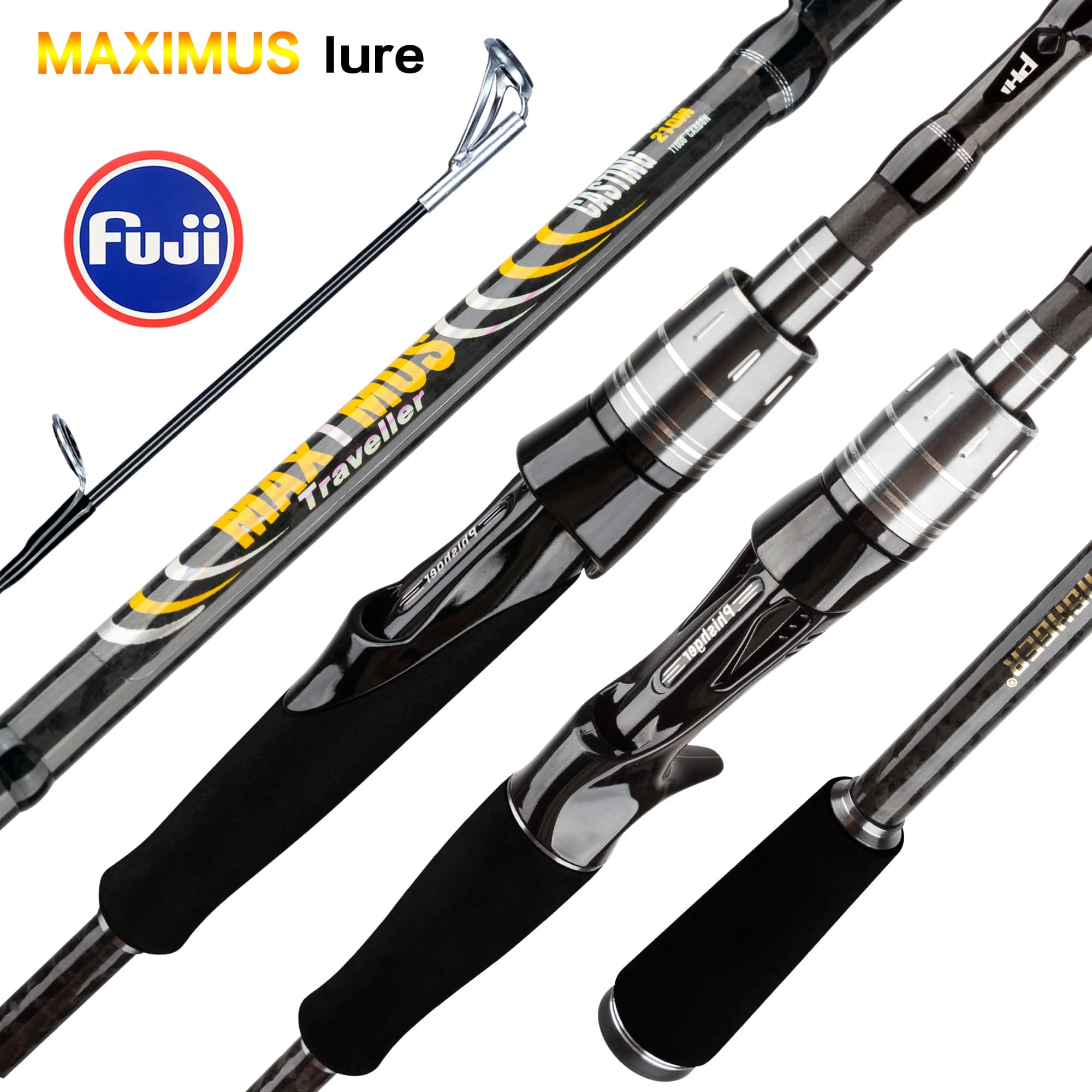 Canne à pêche leurre MAXIMUS 30T Carbone 1.8m à 3.0m spinning ou casting Fuji pour leurres 3-35g