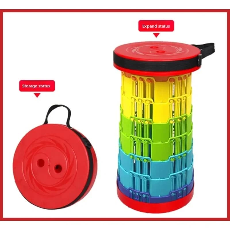 Tabouret télescopique pêche pliant portable pour attente file camping déplacement