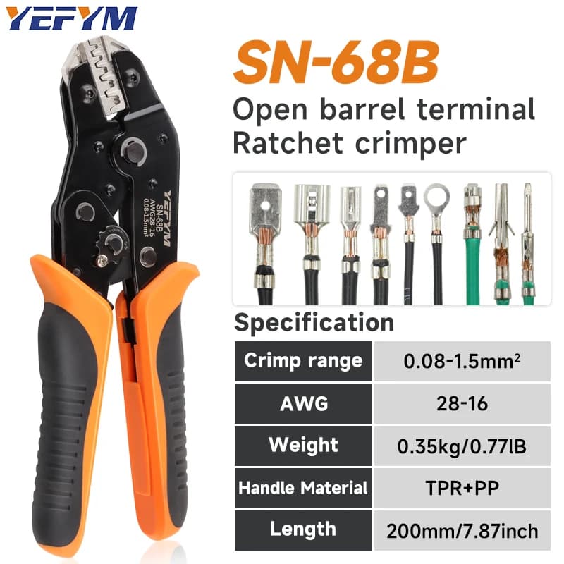 Pince à sertir SN-68B pour connecteurs JST/TE/XH - Outil professionnel pour câblage électronique pêche