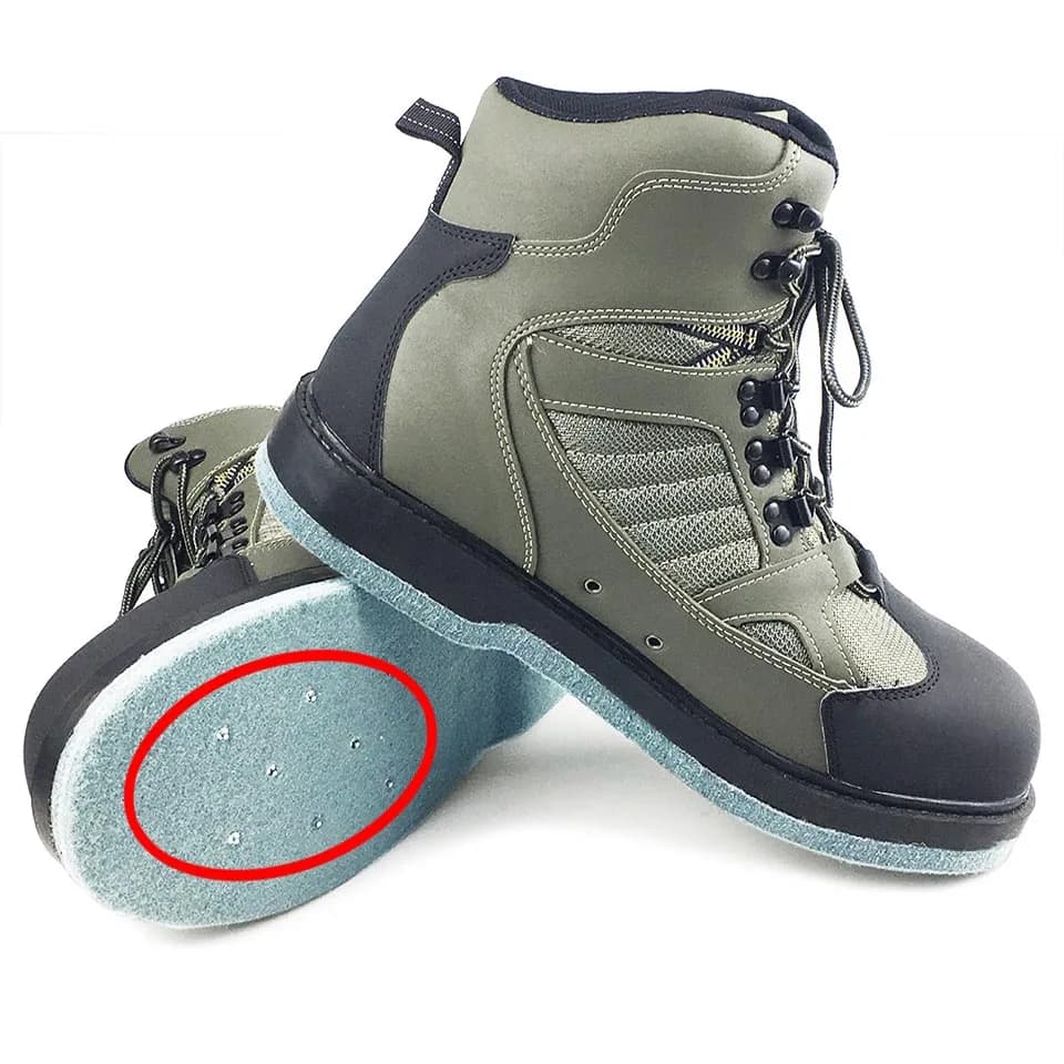 Waders pêche à la mouche bottes chasse chaussures montaison semelle feutre caoutchouc antidérapante équipement pêche
