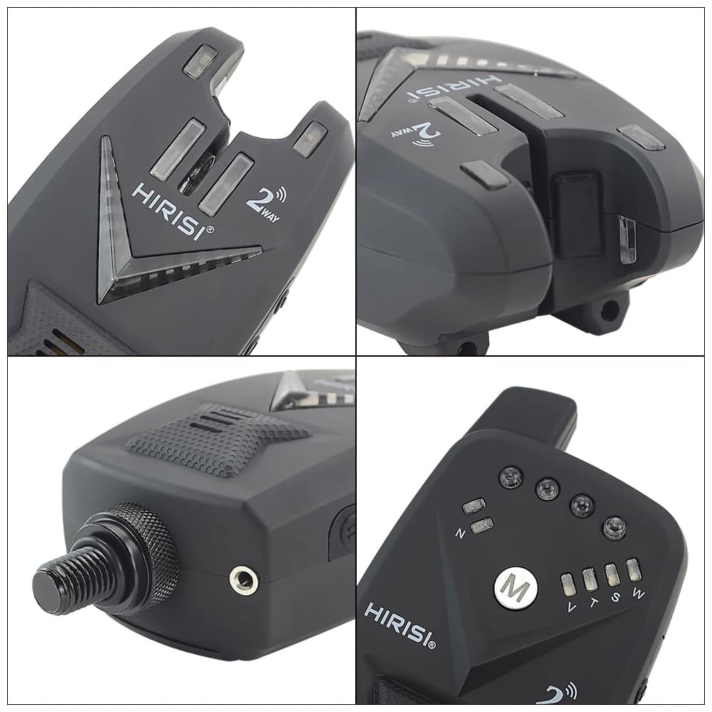 Set alarme de touche sans fil Hirisi 2 voies télécommande indicateur morsure carpe S3