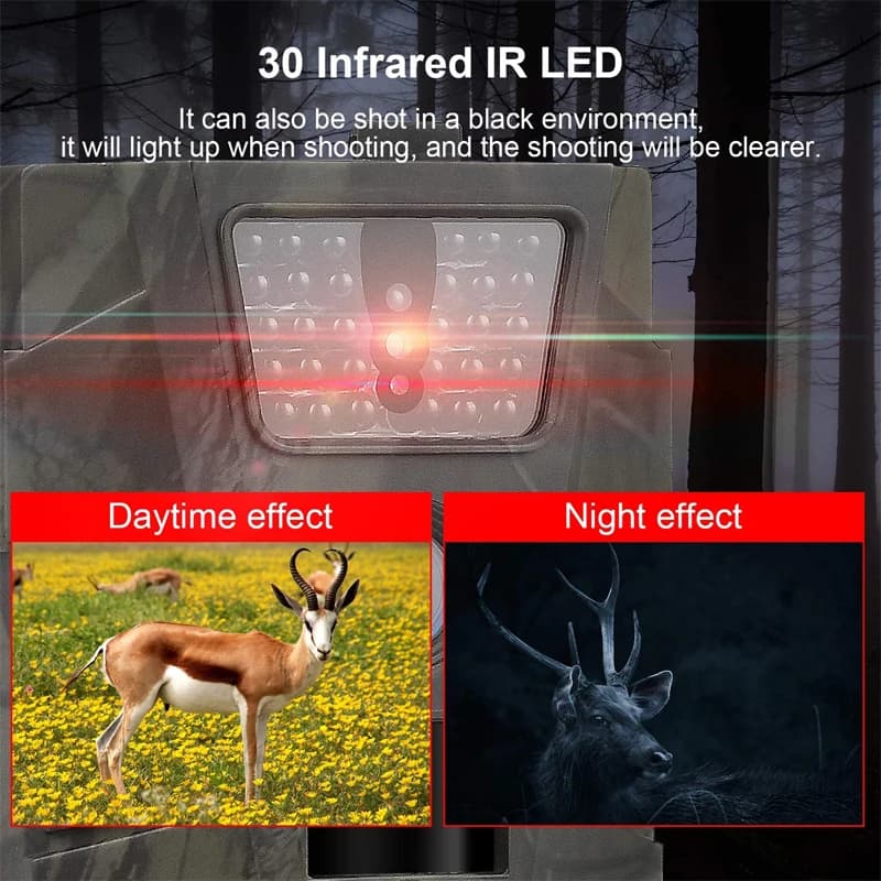 Caméra trail 12MP 1080P étanche IP65 pour observation faune chasse pistage animaux sauvages
