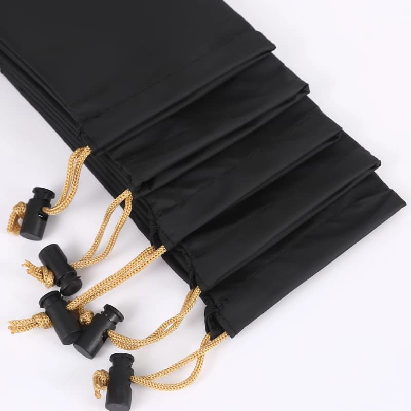 2 sacs étanches en cuir PU pour casque audio pêche avec cordon de serrage protection