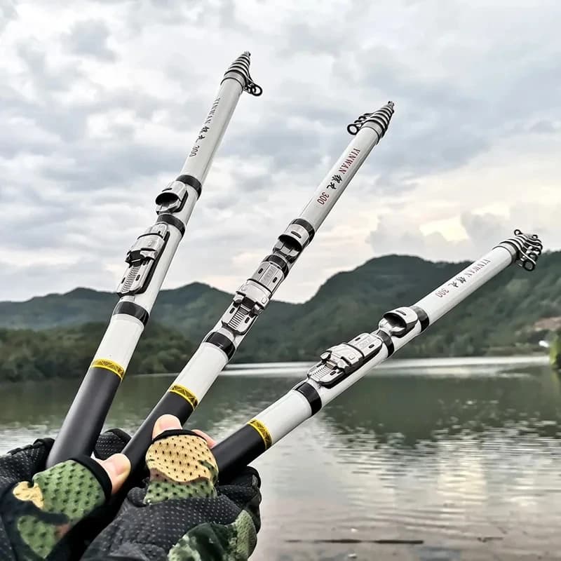 Canne télescopique pêche roche 1.8m à 3m fibre verre voyage mini carp feeder spinning