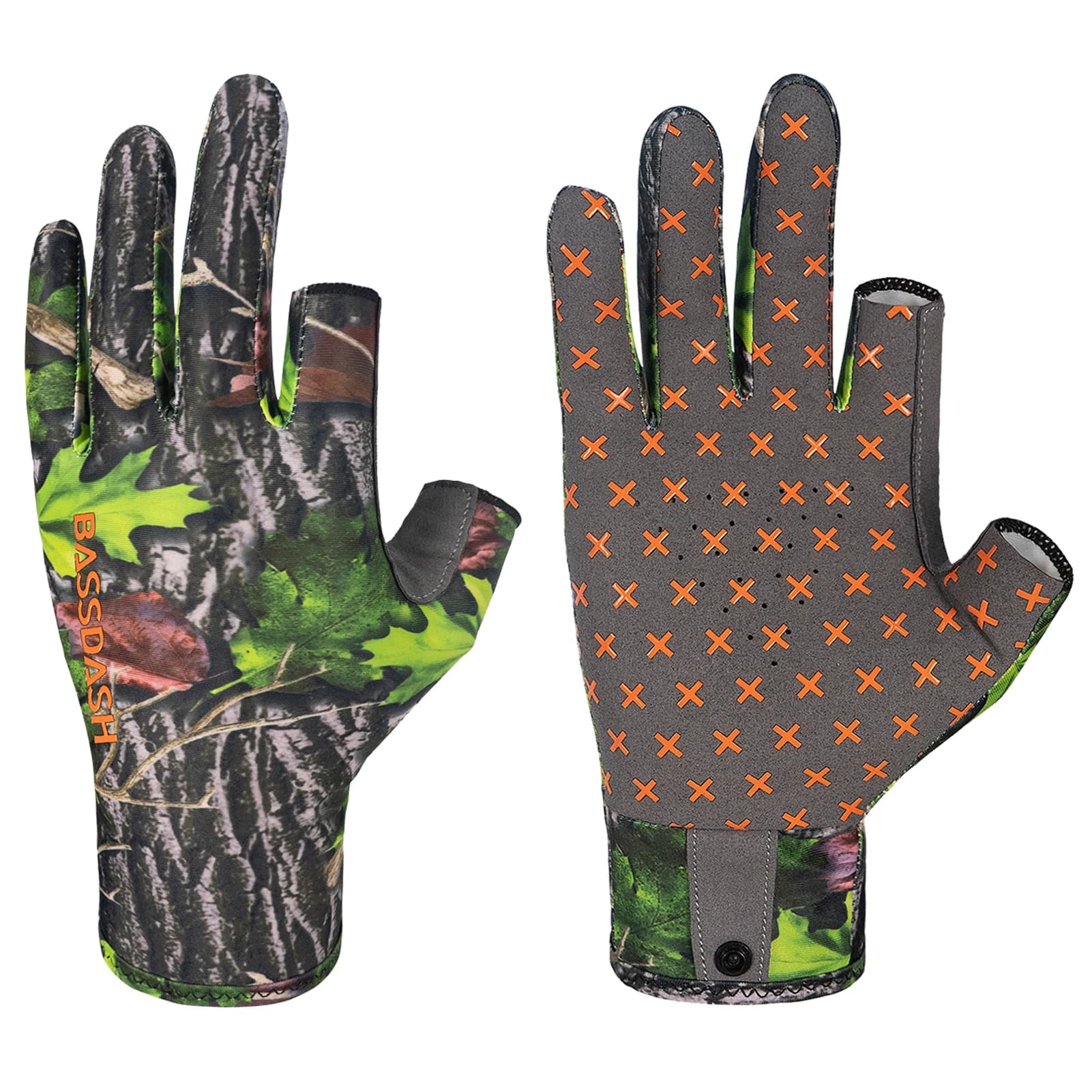 Gants camouflage sans doigts Bassdash unisex pêche chasse UPF 50+ temps chaud saison précoce