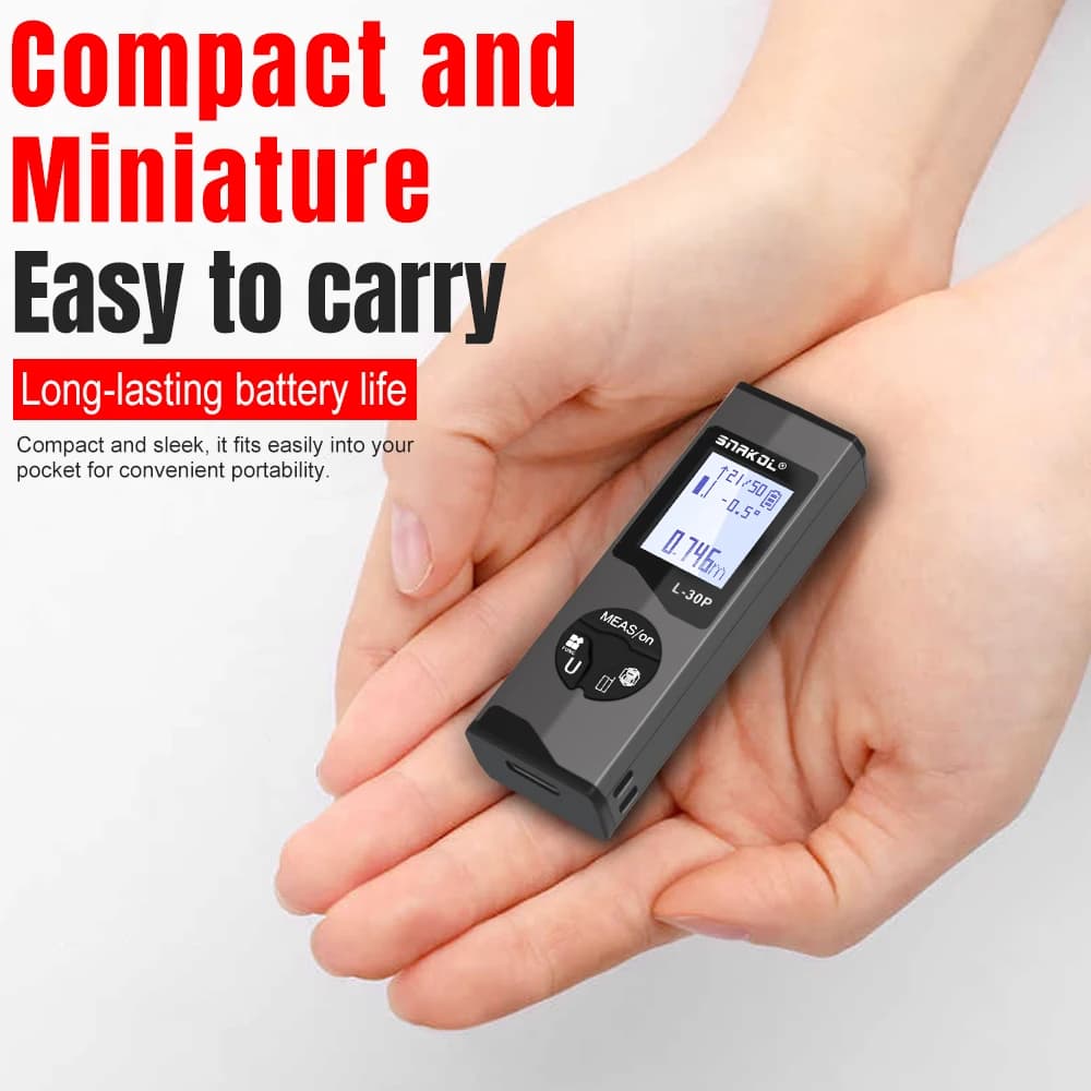 Mini télémètre laser 30/50M avec niveau électronique et USB - Mesure précise pour pêche