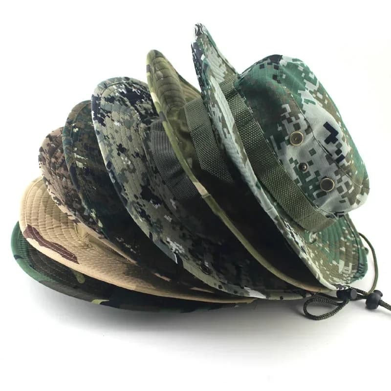 Chapeau bucket camouflage tactique 60CM - Bonnet pêche large protection solaire activités outdoor