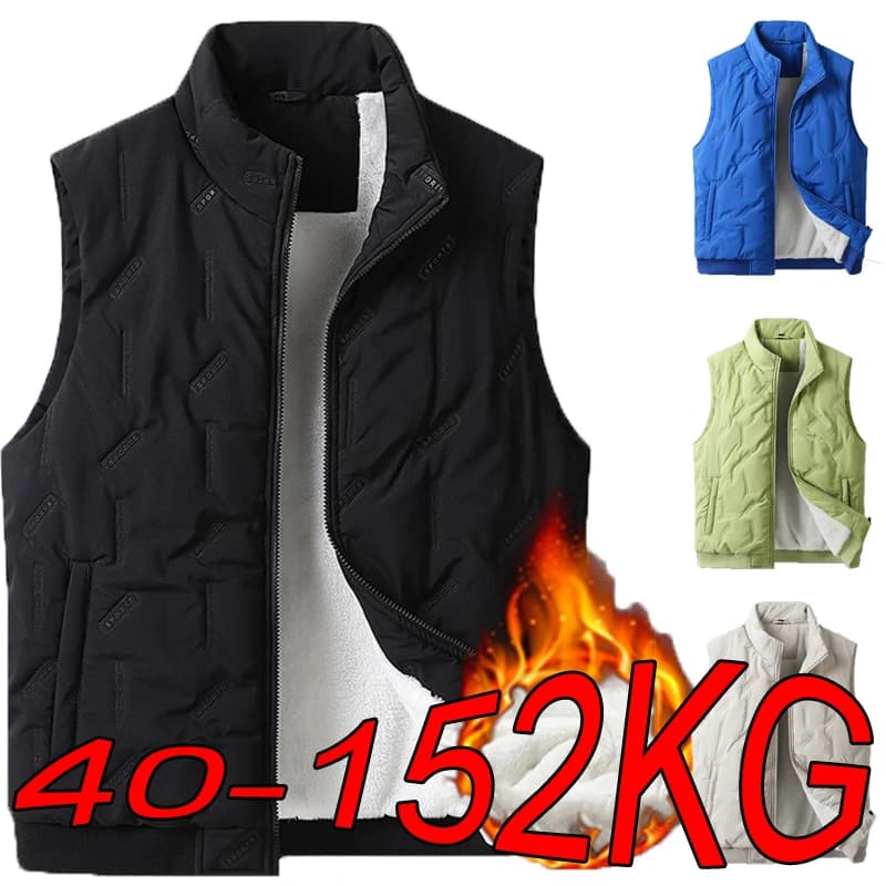 Veste matelassée homme grande taille 8XL à 10XL - Veste d'hiver chaude en duvet de mouton et velours
