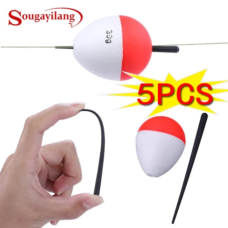 Flotteurs pêche EVA Sougayilang lot 5, 8 tailles pour leurres 1-30g, idéaux rockfishing et pêche au coup