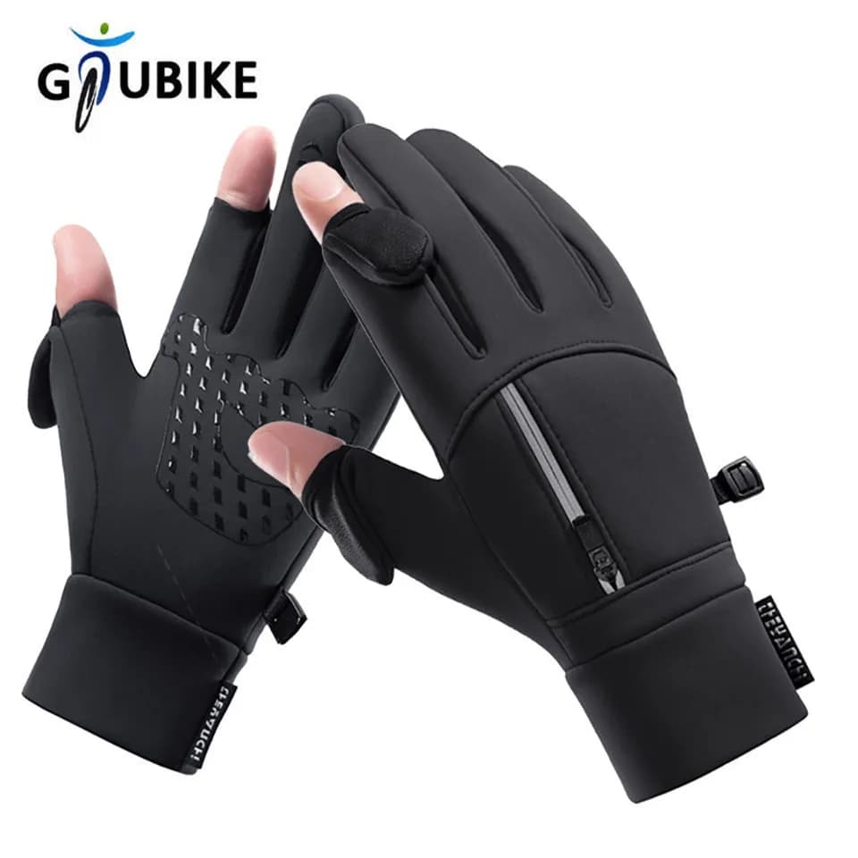 Gants hiver pêche GTUBIKE 2 doigts retournables imperméables homme femme chauds