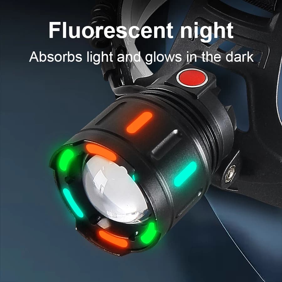 Frontale LED ultra-puissante 20 millions lumens longue portée 4000m rechargeable pour pêche grand large