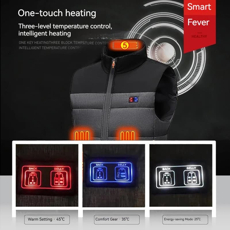 Veste chauffante pêche électrique 11 zones - Rechargeable USB pour pêche hiver grand froid
