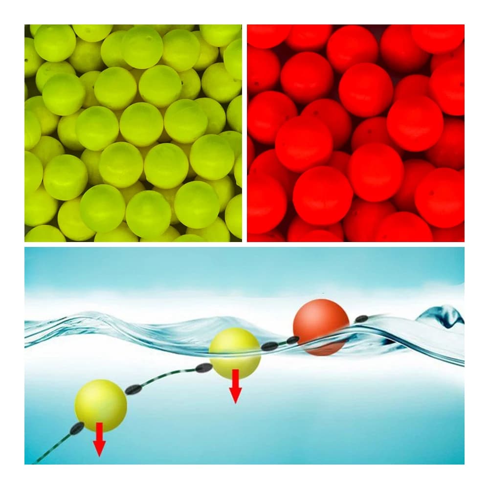 Boule flottante pêche EPS 1# à 10# brillante colorée, flotteur sphérique modifié appât visuel