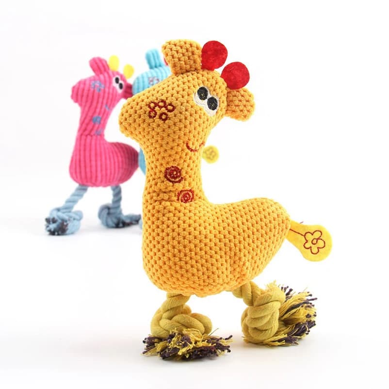 Jouet chien cerf sika tricoté résistant morsure sonore peluche grignotage populaire animal