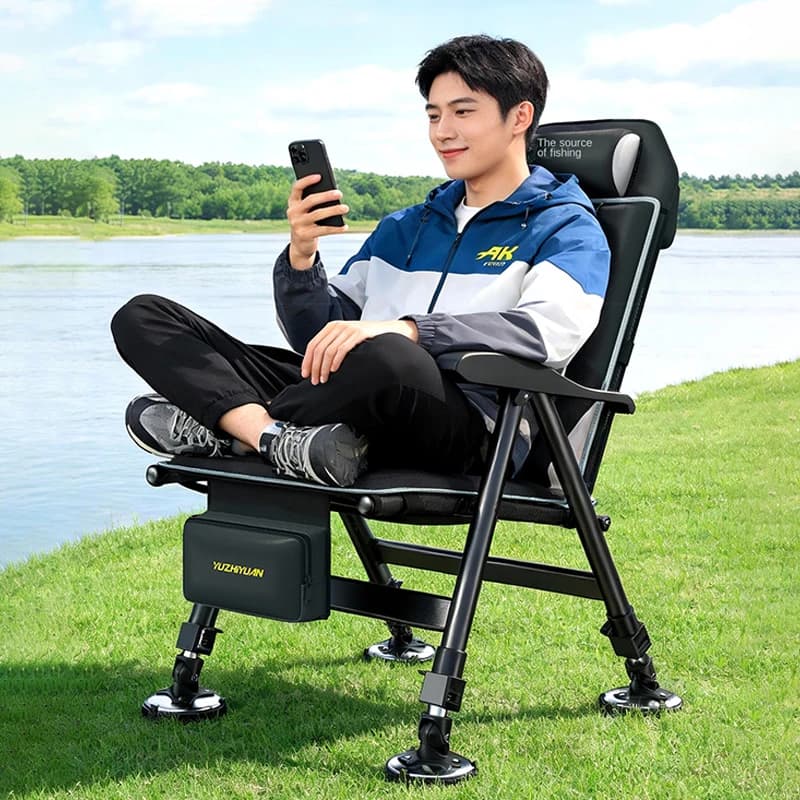 Fauteuil de pêche pliable style européen 2026 - Siège tout-terrain pour pêche en wilderness